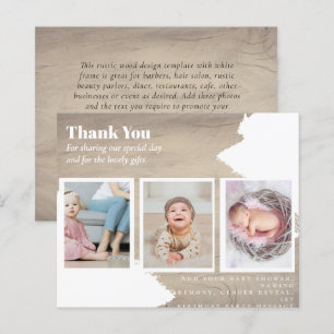 CHIC Hartelijk dank u FOTO COLLAGE Baby Cards BUDG