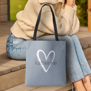 Chic Heart, aangepast usty Blue Tote Bag