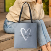 Chic Heart, aangepast usty Blue Tote Bag