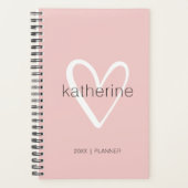 Chic Heart Blush Pink Weekelijks Maandelijks Niet- Planner (Voorkant)