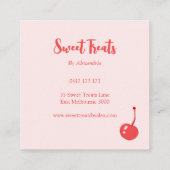 Chic  Heart Cake Bakery Chef Vierkante Visitekaartje (Achterkant)