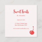Chic  Heart Cake Bakery Chef Vierkante Visitekaartje (Achterkant)