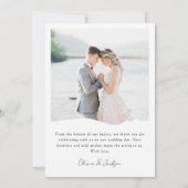 Chic Heart Calligrafie Moderne foto bruiloft Bedankkaart (Achterkant)