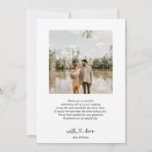 Chic Heart Calligraphy Foto Weddenschap Bedankt (Achterkant)