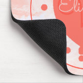 Chic Heart Initiaal Letter Monogram Coral White Muismat (Hoek)