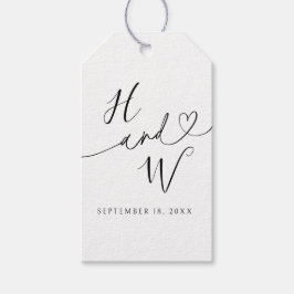 Chic Heart Initialen Huwelijkscadeau Tags Favor La Cadeaulabel