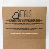 Chic Heart, Kraft Effect Trouwcollectie Drieluik Uitnodiging (Binnenzijde eerst)