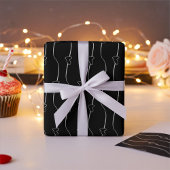 Chic Heart Links op Black Wedding Wrapping Paper Cadeaupapier