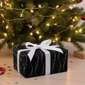 Chic Heart Links op Black Wedding Wrapping Paper Cadeaupapier