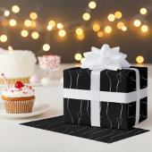 Chic Heart Links op Black Wedding Wrapping Paper Cadeaupapier