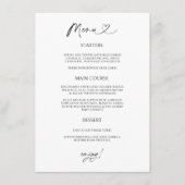 Chic Heart Menu Card Minimal Reception Dining (Voorkant)