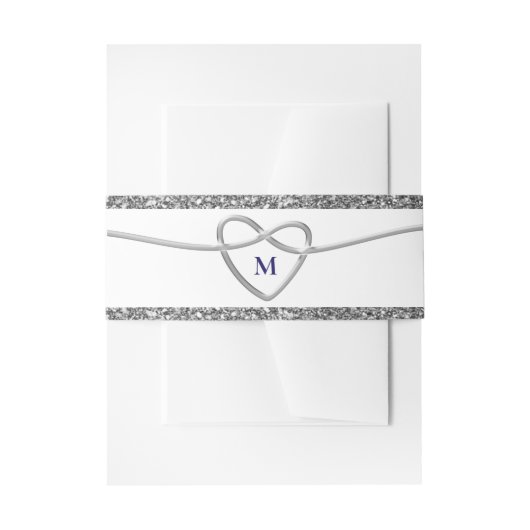 Chic Heart Monogram Trouwfeest Uitnodigingen Wikkel (Voorkant Voorbeeld)