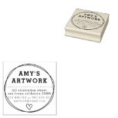 Chic Heart | Naam en retouradres van het bedrijf Rubberstempel (Gestempeld)