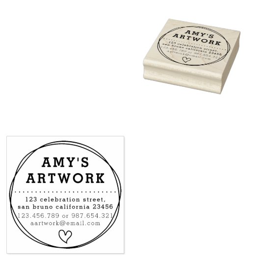 Chic Heart | Naam en retouradres van het bedrijf Rubberstempel (Gestempeld)