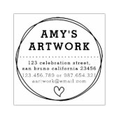 Chic Heart | Naam en retouradres van het bedrijf Rubberstempel (Afrduk)