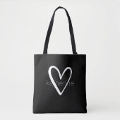 Chic Heart - persoonlijk - zwart Tote Bag (Voorkant)
