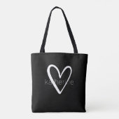 Chic Heart - persoonlijk - zwart Tote Bag (Achterkant)