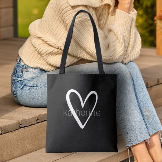 Chic Heart - persoonlijk - zwart Tote Bag