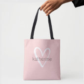 Chic Heart Persoonlijke Blush Roze Tote Bag