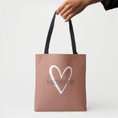 Chic Heart Persoonlijke Terracotta Tote Bag