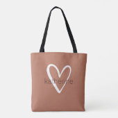 Chic Heart Persoonlijke Terracotta Tote Bag (Achterkant)