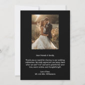 Chic Heart Trouwfoto Dank u Notitiekaartje (Achterkant)