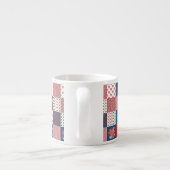 Chic Hearts en Rozen Faux Patchwork Espresso Mok (Achterkant)