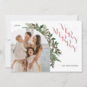 Chic heel prettig kerstfeest platte kerstkaart (Voorkant)