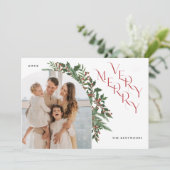 Chic heel prettig kerstfeest platte kerstkaart (Staand voorkant)