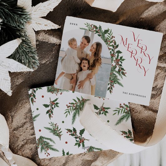 Chic heel prettig kerstfeest platte kerstkaart