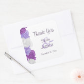 Chic Heirloom Rozen Trouw Bedankt Vierkante Sticker (Envelop)