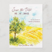 Chic Helder Geel Landschap Landschap Trouwen Aankondigingskaart (Voorkant)