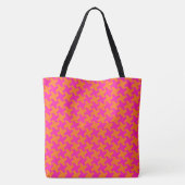 Chic helder Oranje schokkend roze kleurstofpatroon Tote Bag (Achterkant)