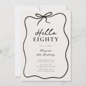Chic Hello Eighty' 80ste verjaardagsfeest Kaart (Voorkant)