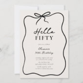 Chic Hello Fifty' 50e verjaardagsfeestje Kaart (Voorkant)