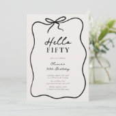 Chic Hello Fifty' 50e verjaardagsfeestje Kaart (Staand voorkant)