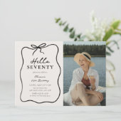 Chic Hello Seventy' Foto 70e verjaardagsfeestje Kaart (Staand voorkant)