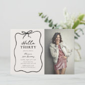 Chic Hello Thirty' Photo 30th Birthday Party Kaart (Staand voorkant)
