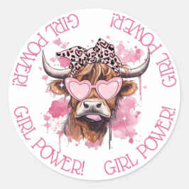 Chic Hereford Girly Koe Galentines Dag Sticker