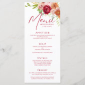 Chic Herfst in Liefde Marsala Party Menu Sjabloon (Voorkant)