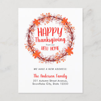 Chic Herfst Krans Happy Thanksgiving Vakantie Verh Aankondigingskaart