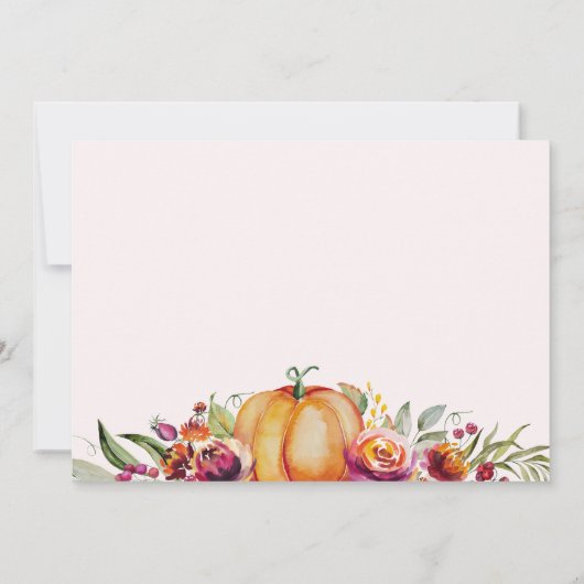 Chic Herfst Little Pumpkin Roos Gold Baby shower Kaart (Achterkant)