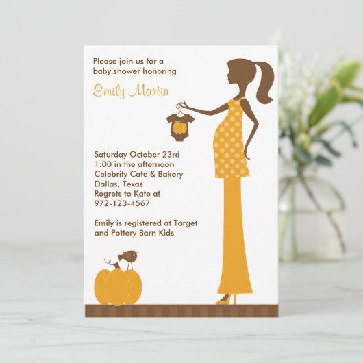 Chic Herfst mam-to-be-uitnodigingen Kaart (Staand voorkant)