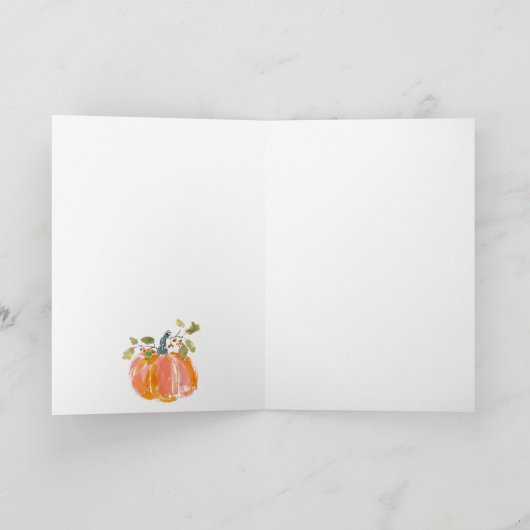 Chic Herfst Oogst Pompoen Waterverf bruiloft Bedankkaart (Binnen)