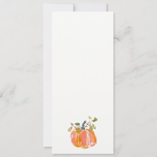 Chic Herfst Oogst Pompoen Wedding Menu Kaart (Achterkant)