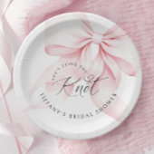 Chic het binden van de knoop bruids douche uitnodi papieren bordje