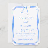 Chic het binden van de Knot Hand-Drawn Bow Whimsic Save The Date (Voorkant)