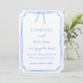 Chic het binden van de Knot Hand-Drawn Bow Whimsic Save The Date (Staand voorkant)