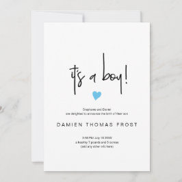 Chic Het is een Jongen Aankondiging van het Kleine