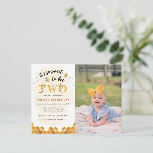 Chic Het is zo lief om twee eerste verjaardag Foto Kaart (Staand voorkant)